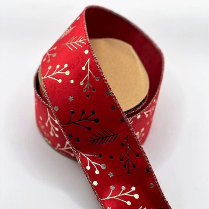 Nastro Natalizio In Velluto Rosso Con Ferretto, 9 Metri X 63 Mm – Per Pacchi Regalo E Decorazioni